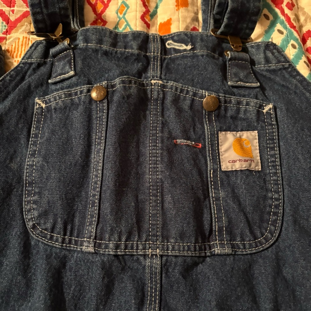 Carhartt Denim Bib Overalls 50x30 - Picture 2 of 9